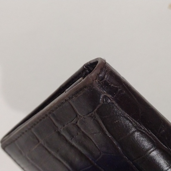 Brown Crocodile-Embossed Leather Long Wallet - Salvatore Ferragamo Womens Luxury - Picture 8 of 15